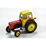 Dinky David Brown 990 Tractor. Red / Yellow with Black Engine, Lacking exhaust hence F to G.