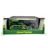 Ertl 1/16 Diecast Tractor Issue Comprising John Deere Crawler Tractor and Cultvator Set. Generally