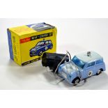 Scarce Empire Made Telsalda Mini Cooper S Battery Operated Toy. Light Blue plastic. Untested but