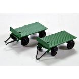 Dinky Duo of Trailers comprising green examples. Generally E. (2)