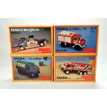 A group of complete Monti System Plastic Kits comprising Renault 5, Unimog, Taira and Dakar Rally