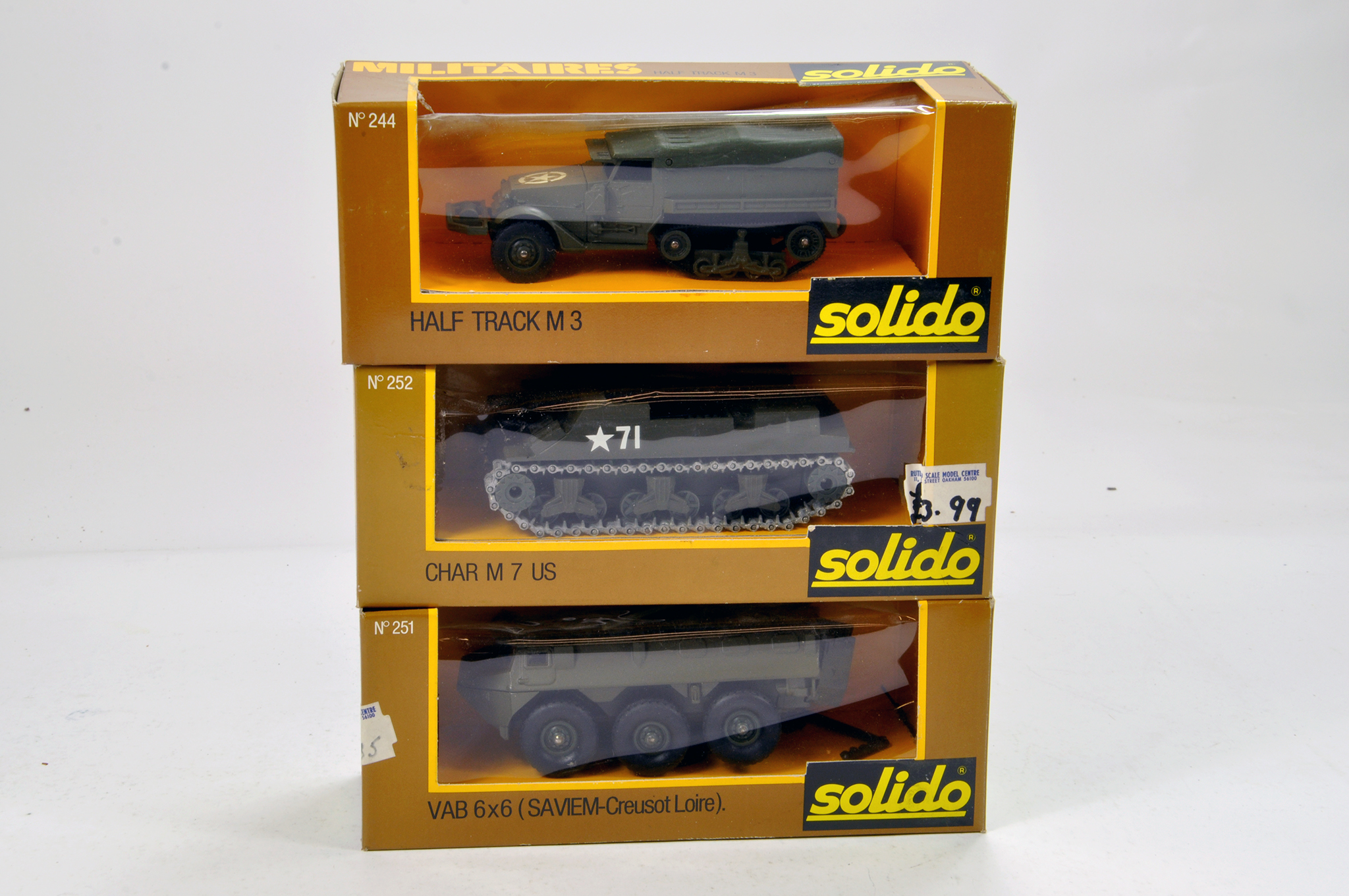 Trio of Solido Military Issues. Fine examples are NM in Boxes. (3)