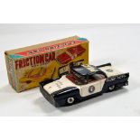 Scarce IY Metal Toys (Japan) Tin Plate Friction Driven Highway Patrol Police Car. Displays well in