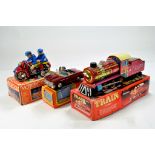 Group of Chinese and Japanese issue tin plate toys comprising Police Motorbike, Convertible Car