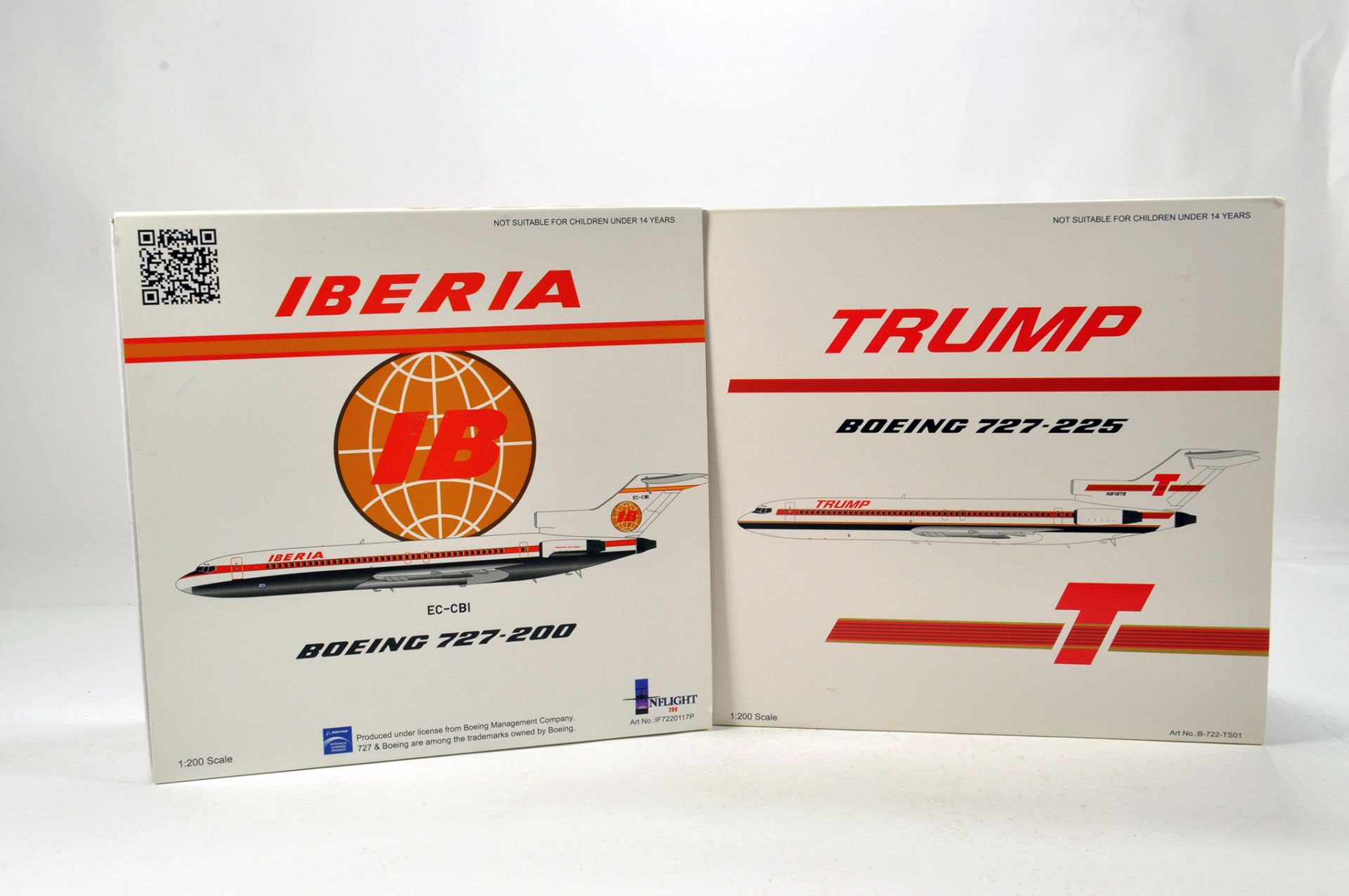 Inflight Models 1/200 Diecast Aircraft Models comprising Boeing 727 Iberia plus Trump issue.