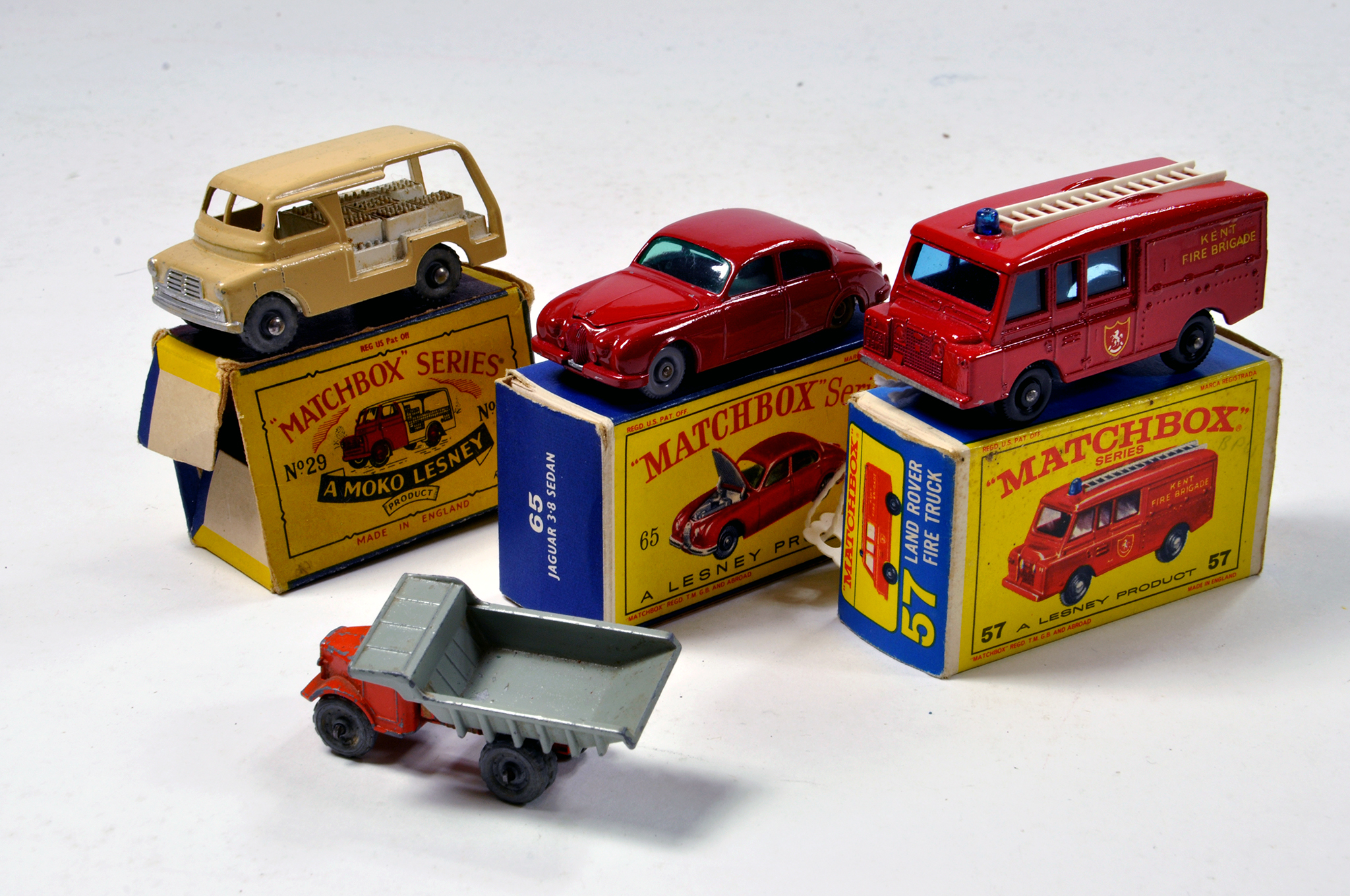 Matchbox Regular Wheels 1-75 issues comprising No. 29, No. 65, 57 and one other. Generally G to NM