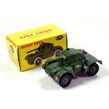 Dinky No. 670 Armoured Car in military green. Nice example is NM in E Box.