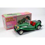 Sanchis (Spain) large scale 1/12 scale plastic friction drive model of an MG TD Sports car. Superb