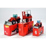 Trio of diecast construction models comprising O&K Wheel loaders and Forklift. Conrad / NZG etc.