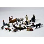 Misc group of lead metal animal figures from various makers. Johillco, Britains etc. Some scarce