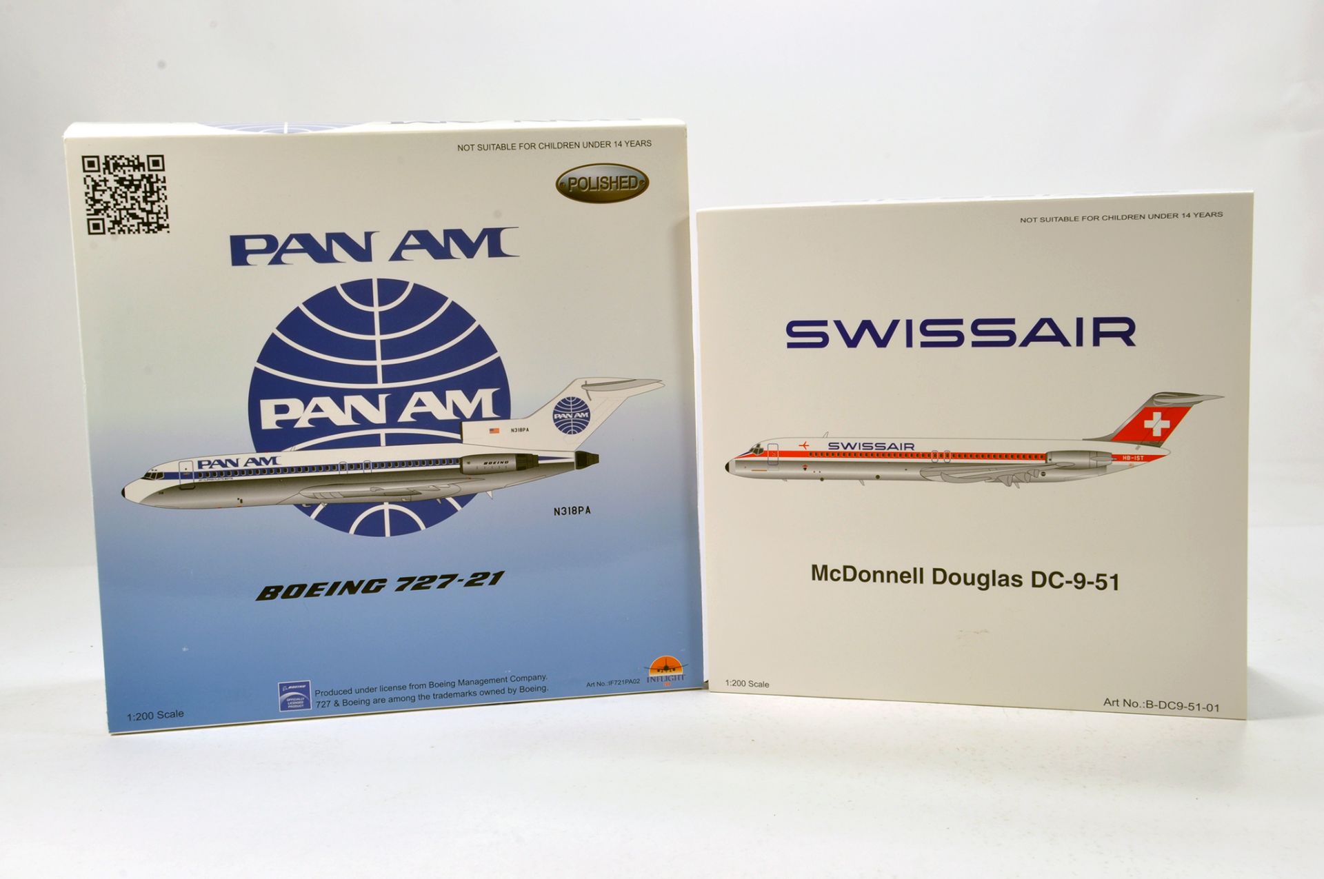 Inflight Models 1/200 Diecast Aircraft Models comprising Boeing 727 Pan AM plus McDonnell Douglas