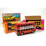 Trio of bus issues including duo of American School Bus items plus Tinplate Double Decker.