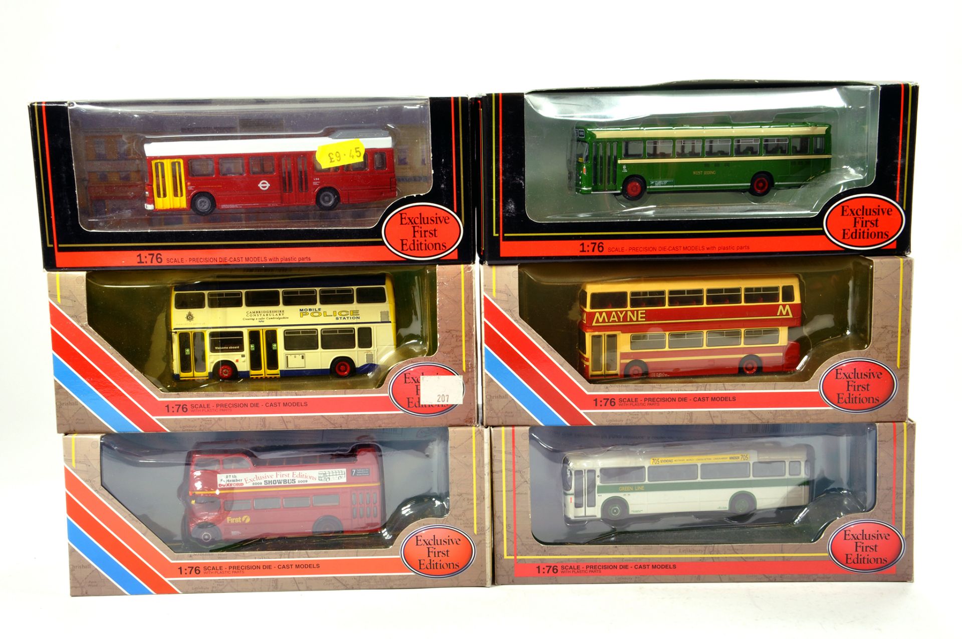 EFE 1/76 diecast Bus group comprising various issues. Generally NM to M in Boxes. (6)