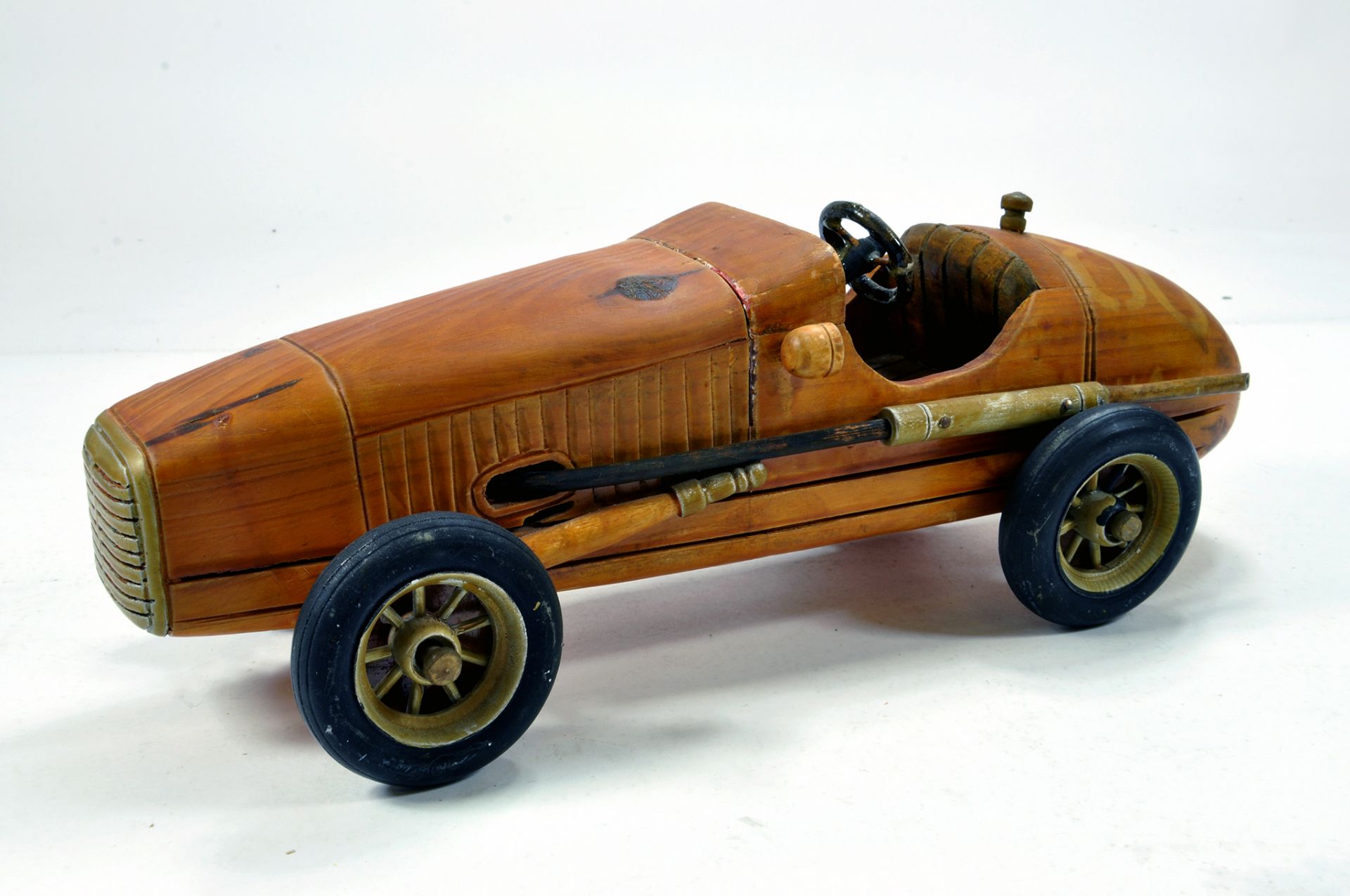 An interesting bespoke built (wooden) open seater Racing Car. Large Scale.