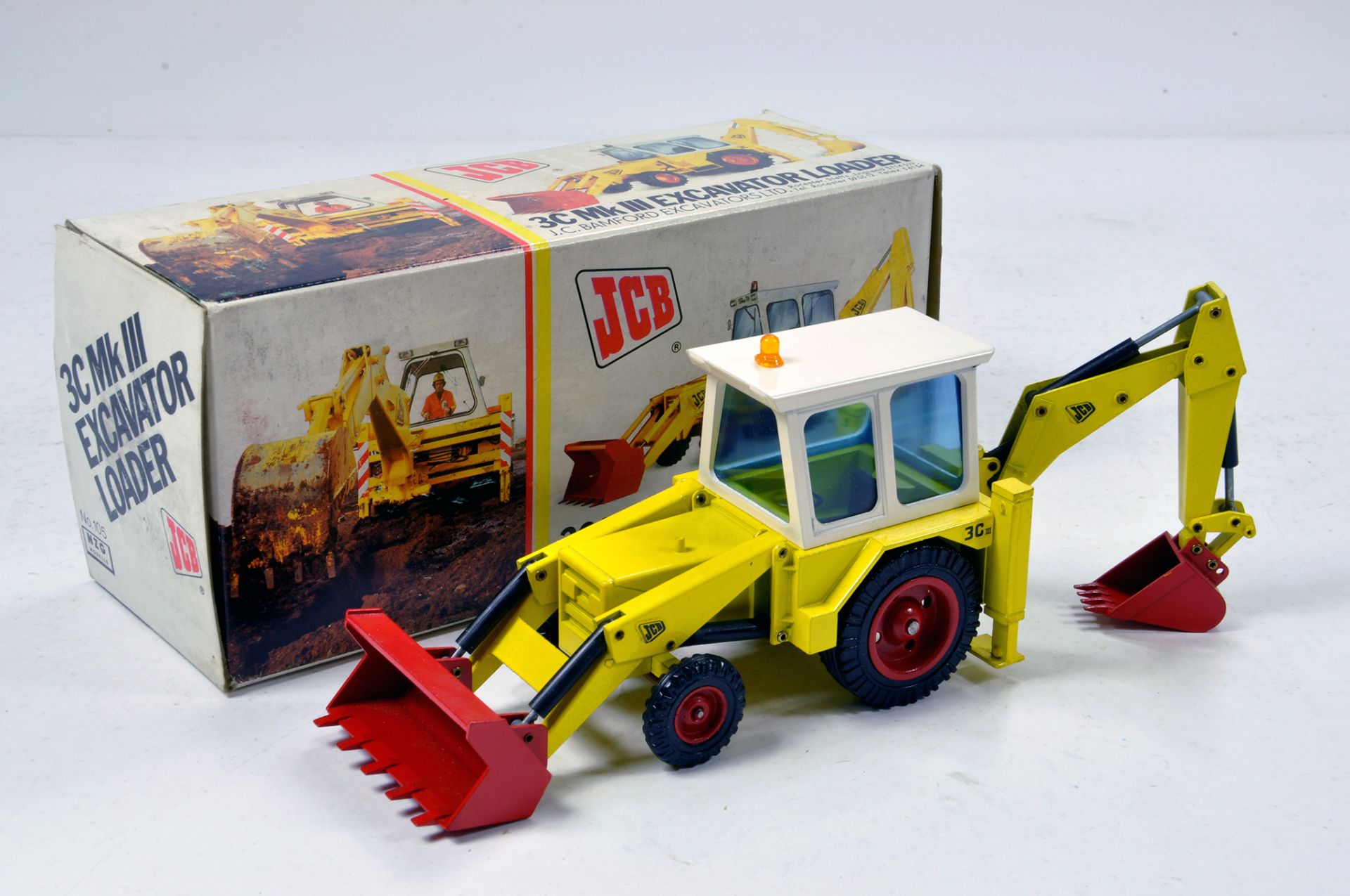 NZG 1/35 Diecast Construction Issue Comprising JCB 3C MKIII Excavator Loader. Generally E to NM in