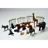 Misc group of lead metal animal figures from various makers. Johillco, Britains etc. Some scarce