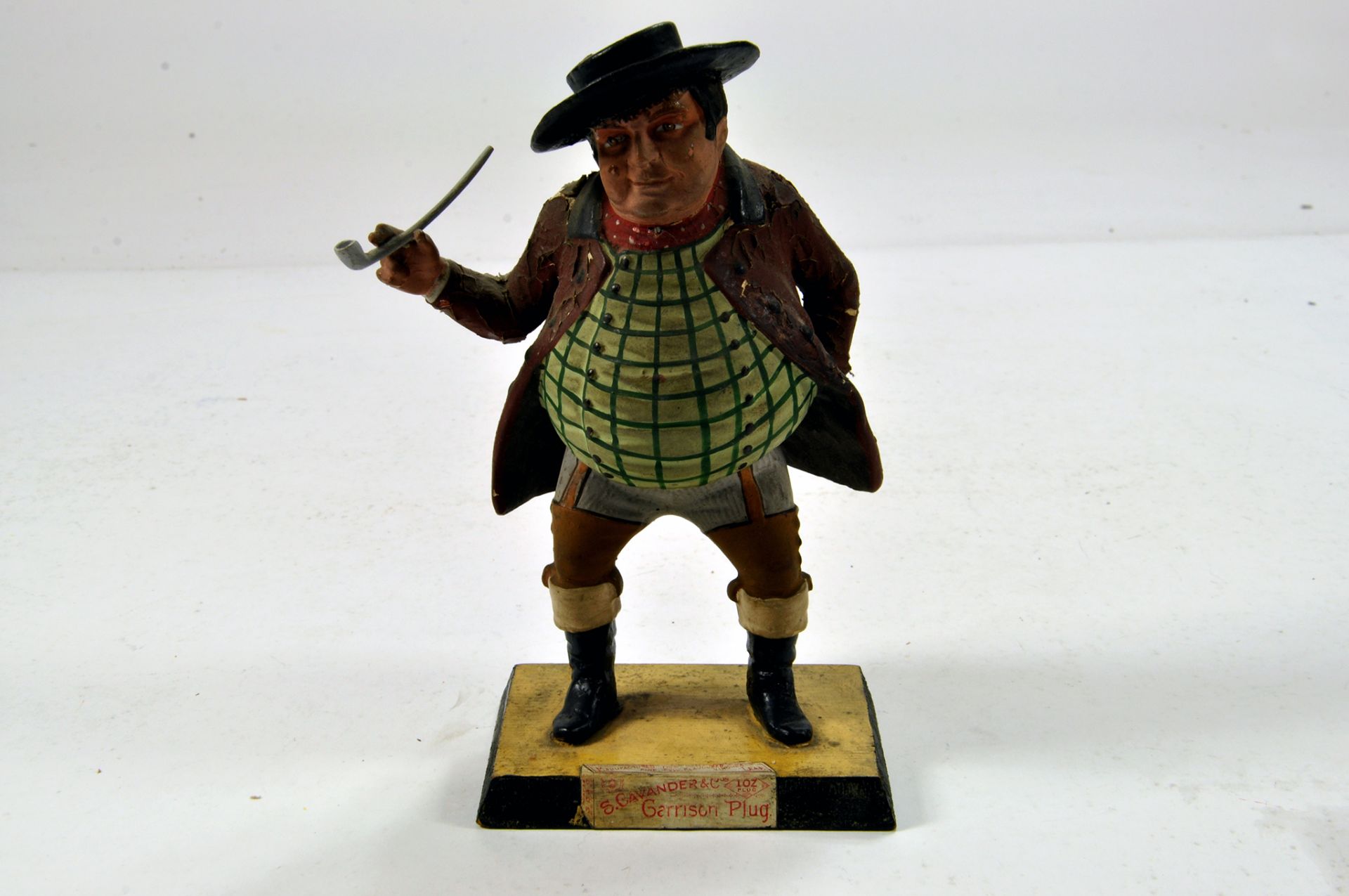 Scarce Victorian Figure for Advertising of S Cavander Garrison Plug Tobacco. Displays Well.