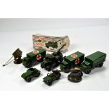 Dinky Military issues comprising various unboxed examples plus two other military themed toys.