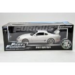 JADA 1/18 diecast issue comprising Fast and the Furious 'Brians Toyota Supra'. E to NM in Box.