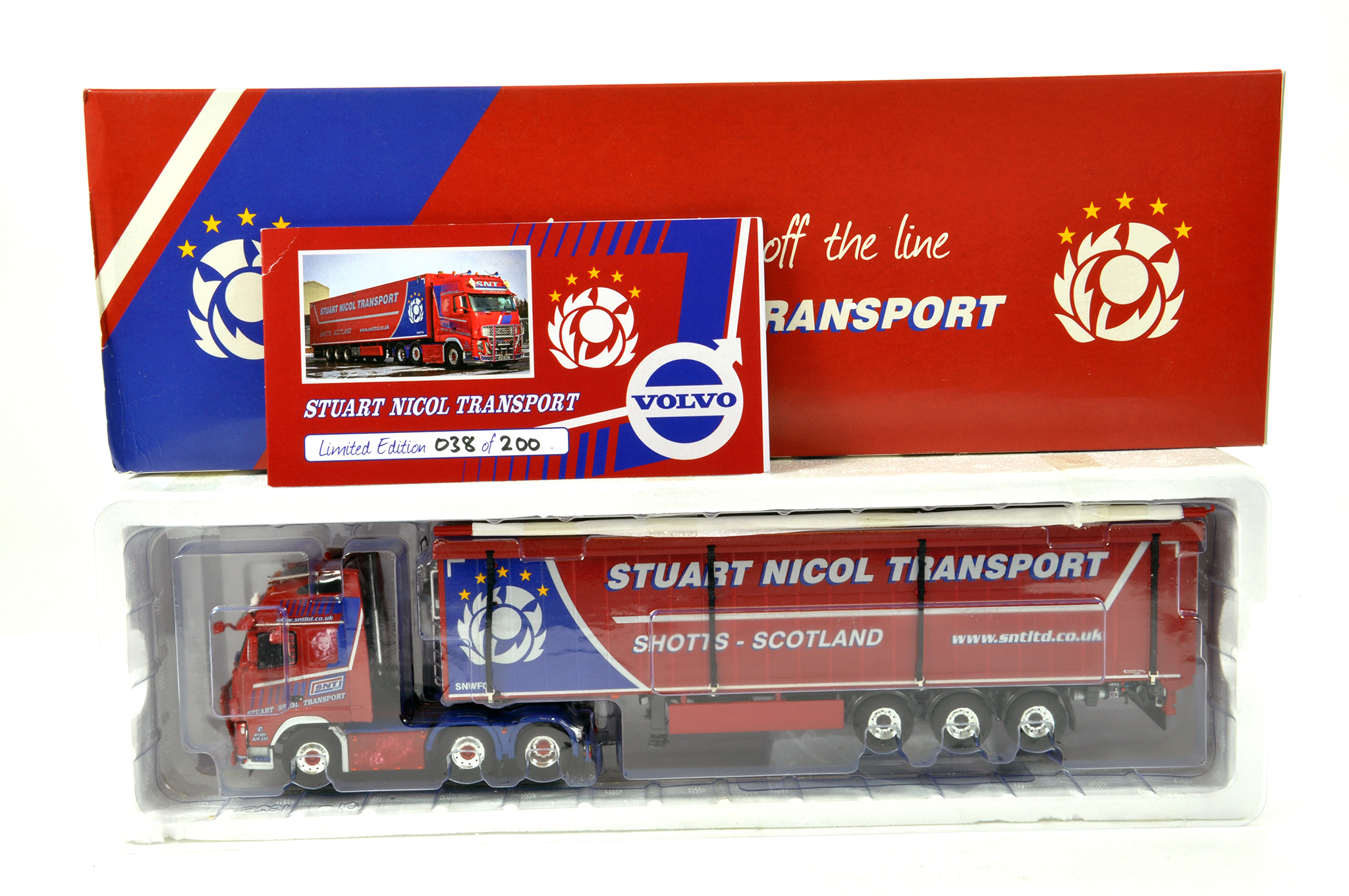 WSI 1/50 Diecast Precision Truck Issue comprising Volvo with Curtain Trailer in livery of Stuart
