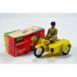 Lincoln (Hong Kong) plastic friction drive AA Motorcycle Patrol with Sidecar. Nice Example is superb