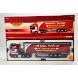 Corgi 1/50 diecast truck issue comprising No. CC13617 DAF Curtainside in livery of Truswell. NM in