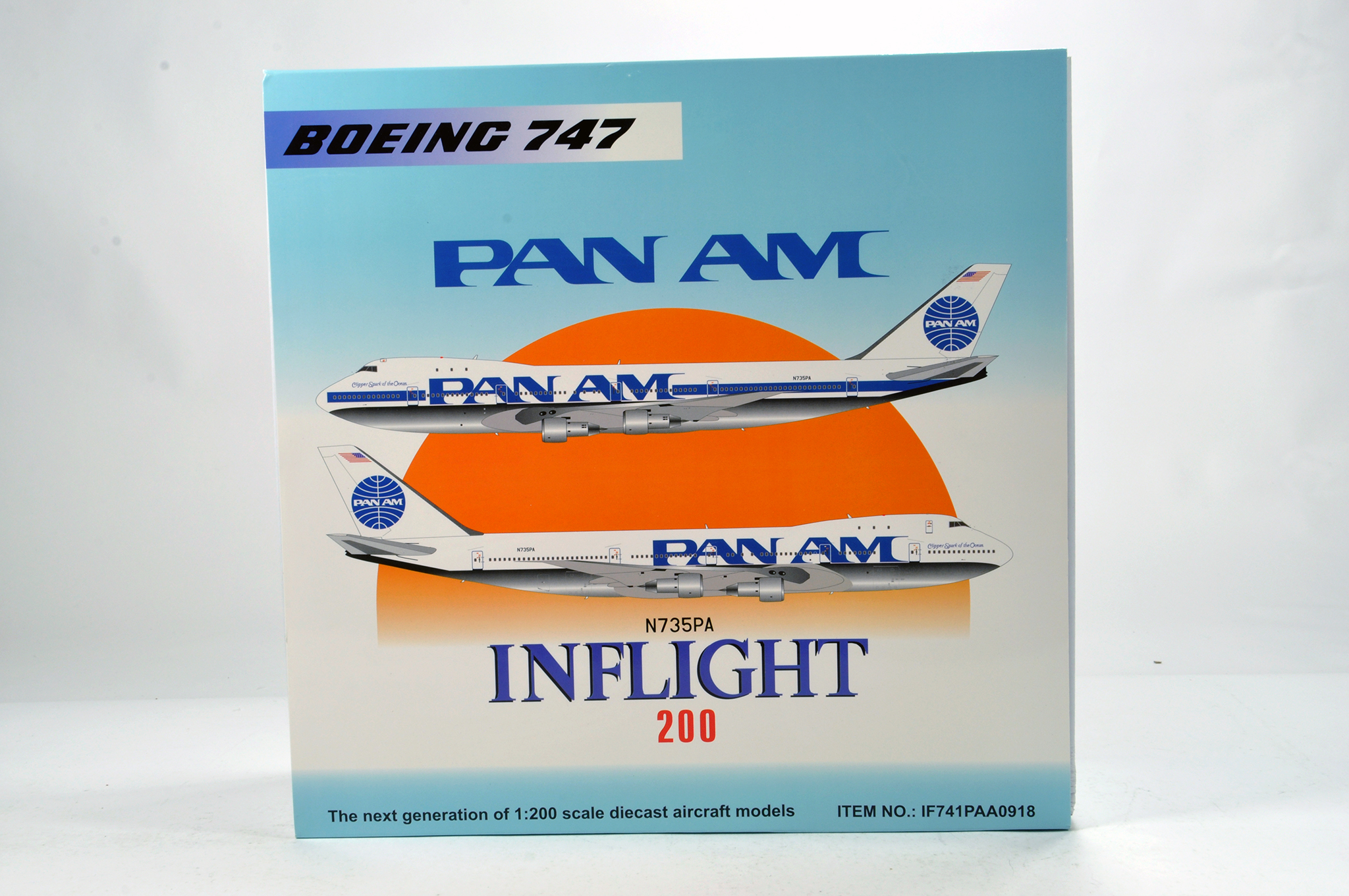 Inflight Models 1/200 Diecast Aircraft Models comprising Boeing 747 Pan AM. Graded ex shop stock.