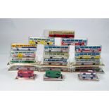 A large group of Majorette diecast bus coach issues with various liveries. NM. (18)