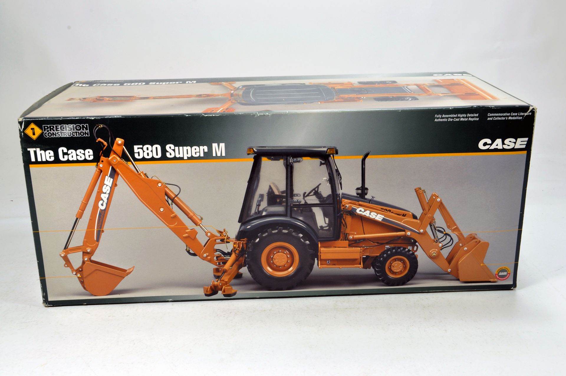 Ertl 1/16 Precision Series comprising Case 580 Super M Backhoe Loader Tractor. NM in Box.