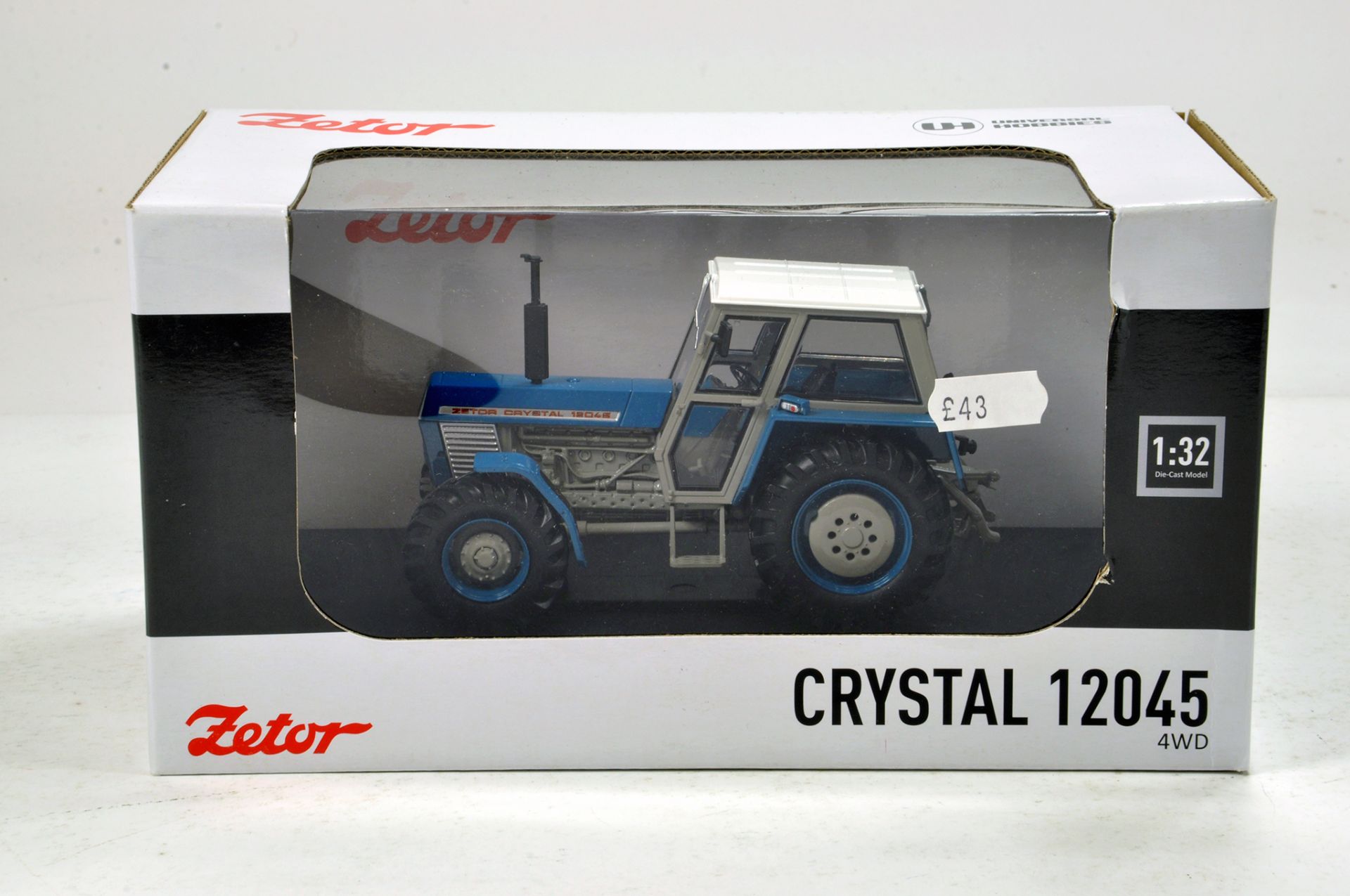 Universal Hobbies 1/32 Zetor Crystal 12045 4WD Tractor in Blue. NM in Box.