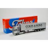Tekno 1/50 Diecast Precision Truck Issue comprising Scania with Curtain Trailer in livery of Coles