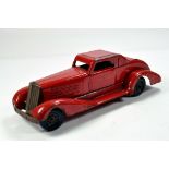 An early Marx 1930's Pressed Steel Wind up Fire Chief Car with Siren. Untested but displays very