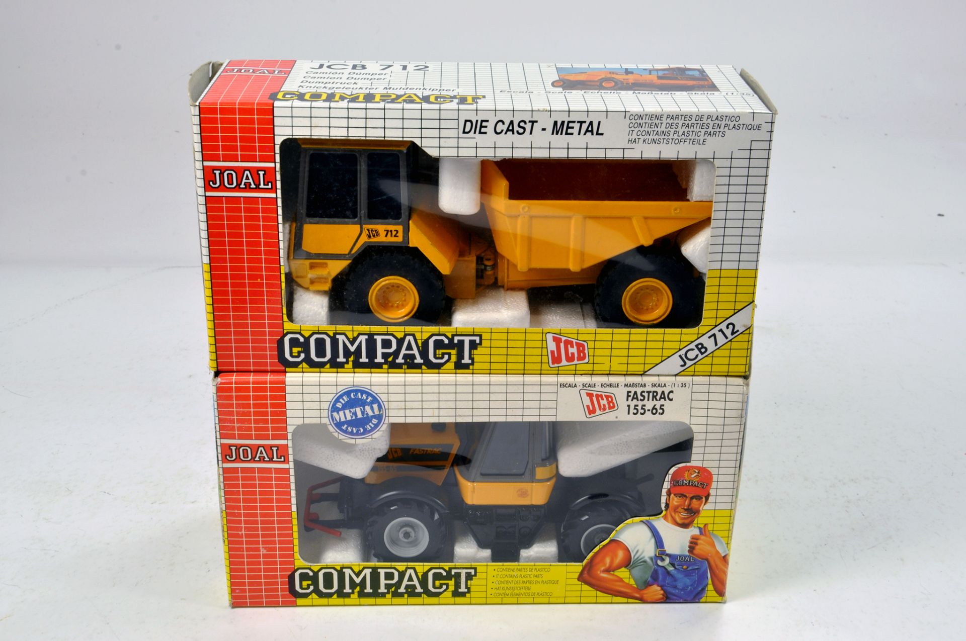 Joal Diecast JCB issues comprising Fastrac and 712 Dumper. E to NM in Boxes. (2)