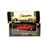 Maisto Diecast issue comprising MB 280SE plus Burago Jaguar E Type Coupe. NM in Boxes. (2)