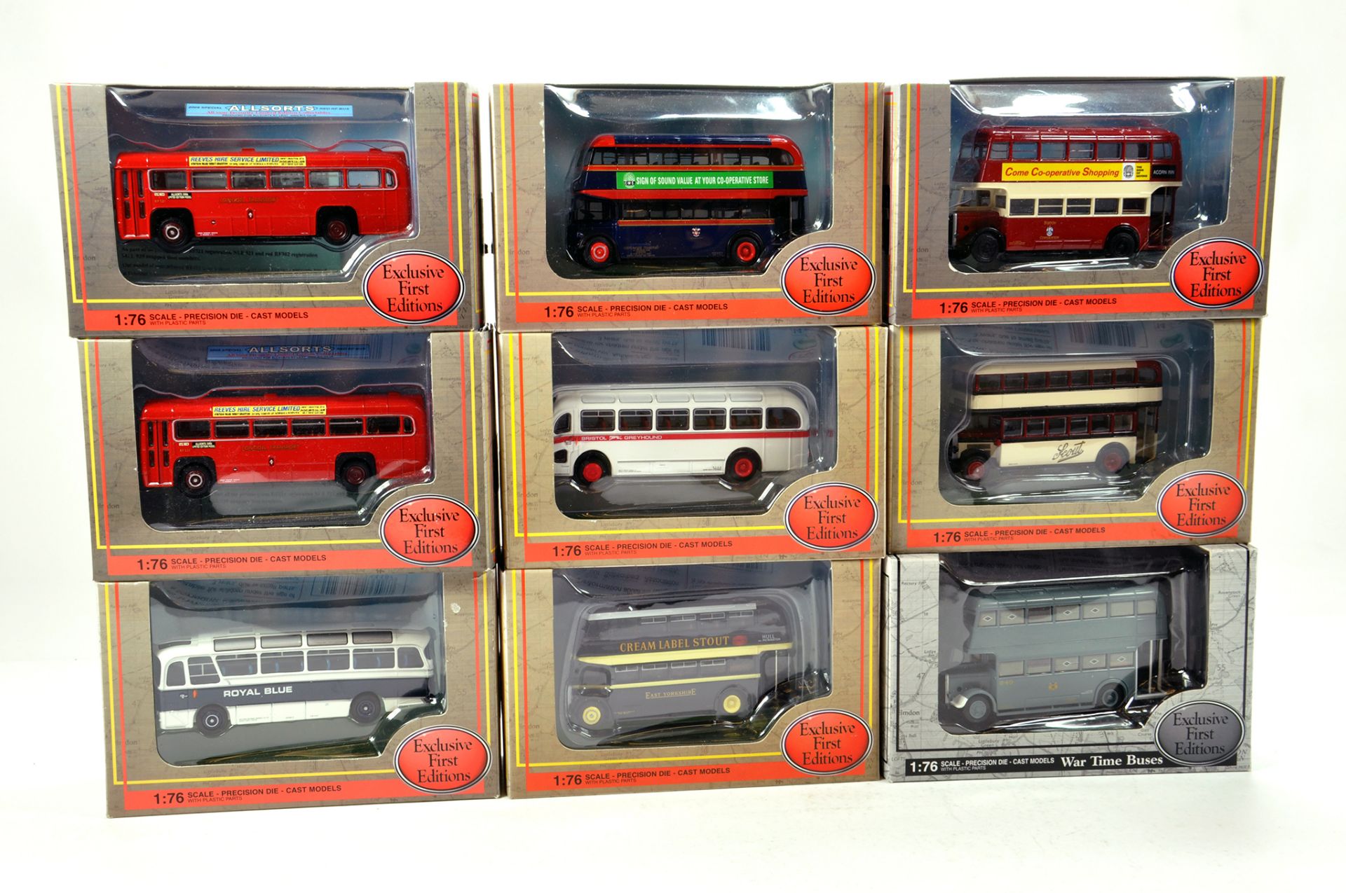 EFE 1/76 diecast Bus group comprising various issues. Generally NM to M in Boxes. (9)