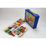 Matchbox Carry Case comprising various vehicles including regular wheels and superfast. F to E.