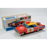 Daiya (Japan) Tin Plate Large Scale Friction Driven Siren Chief Car. Displays beautifully in