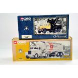 Corgi 1/50 Diecast Truck Issues comprising Diamond T Wrecker and Scammell Highwayman Tanker. NM in