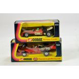 Corgi Diecast duo comprising No. 153 and 159 Racing Cars. E to NM in Boxes.