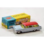 Corgi No. 445 Plymouth Sports Suburban Station Wagon in pale blue with red roof and silver trim with