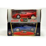 Burago 1/18 diecast duo comprising Ferrari F50 and Bugatti EB110. Generally E to NM in Boxes.