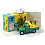 Corgi No. 472 Land Rover Public Address Vehicle Vote for Corgi in green with yellow plastic back and