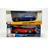 Maisto 1/18 diecast duo comprising Mercedes and Dodge Viper. E to NM in Boxes.