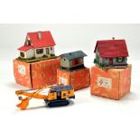 Original Issue Boxed Faller HO Scale Building Trio plus Kibri HO Menck Excavator. Generally E.