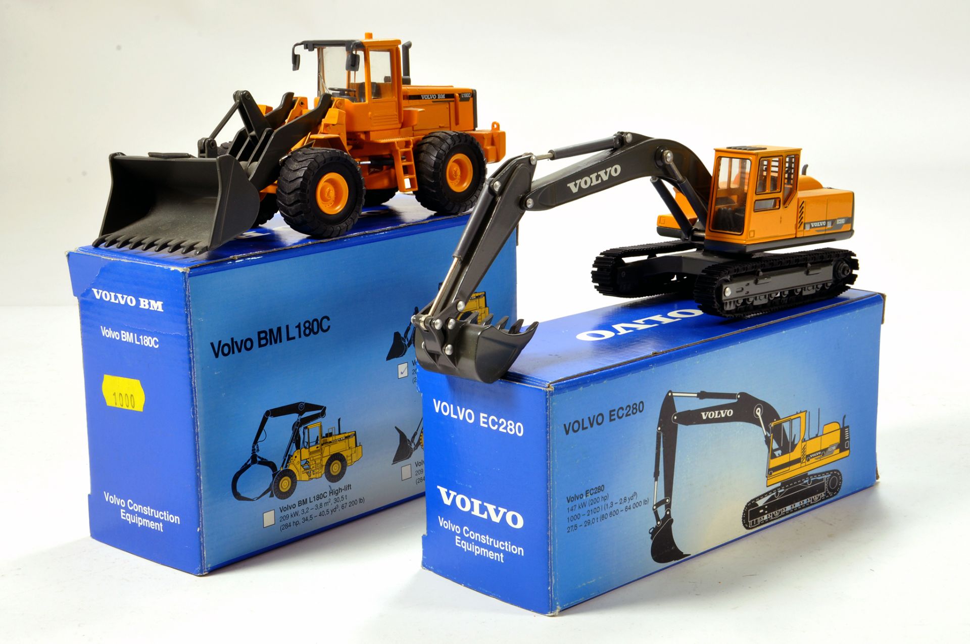 Volvo Diecast Construction issues comprising Wheel Loader and Tracked Excavator. E to NM in
