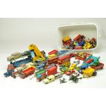Assorted diecast, worn from various makers including Corgi, Matchbox, Spot-On and others.