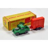 Dinky Dublo No. 073 Land Rover in green with smooth grey plastic wheels plus orange Horsebox with