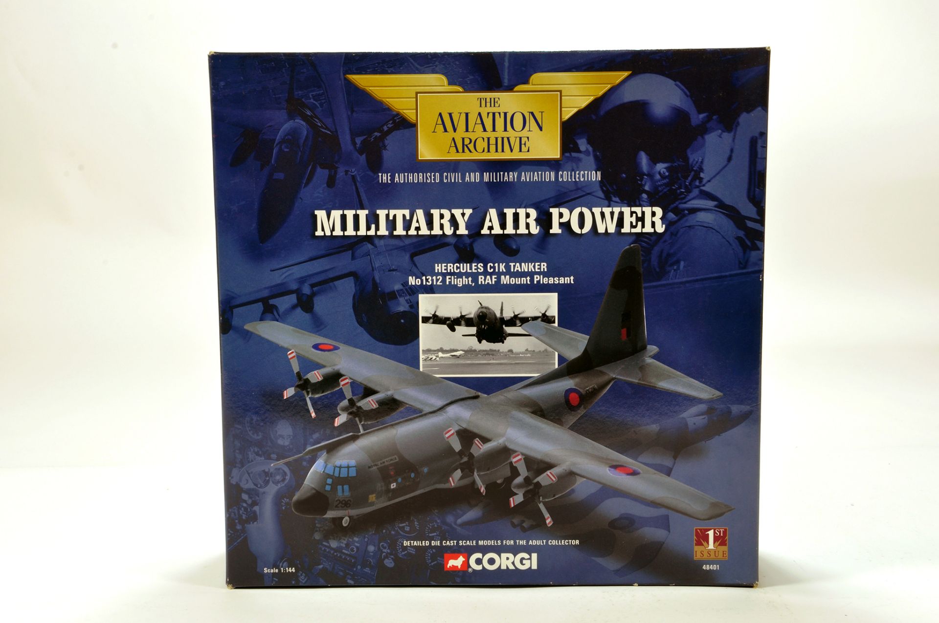 Corgi 1/144 diecast aircraft issue comprising aviation archive No. 48401 Hercules C1K Tanker. E to