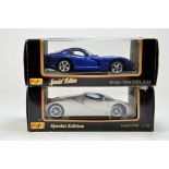 Maisto 1/18 diecast duo comprising Dodge Viper GTS and Ford GT90. E to NM in Boxes.