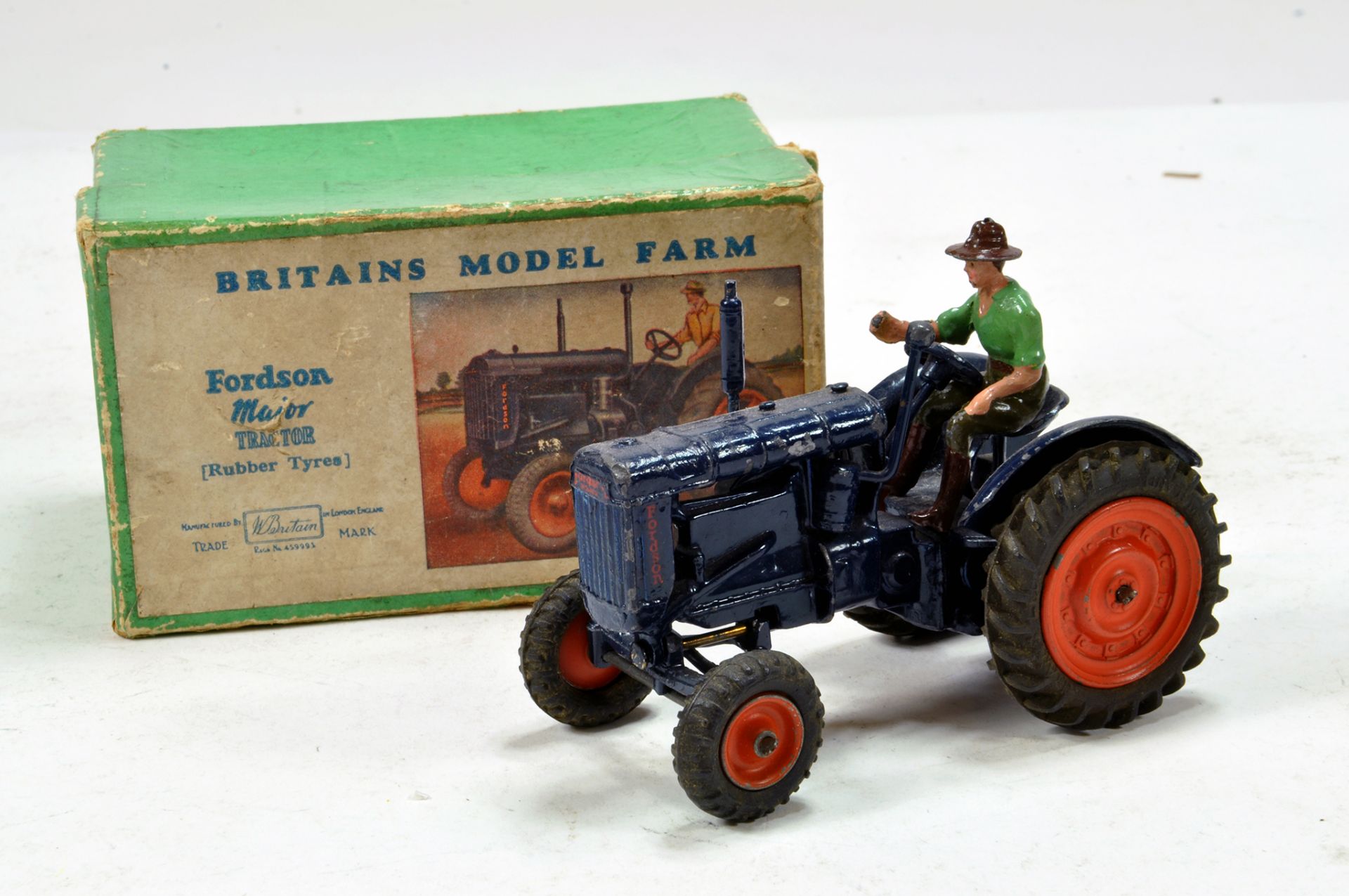 Britains Fordson Major No. 128F Tractor issue. VG in G to VG Box.